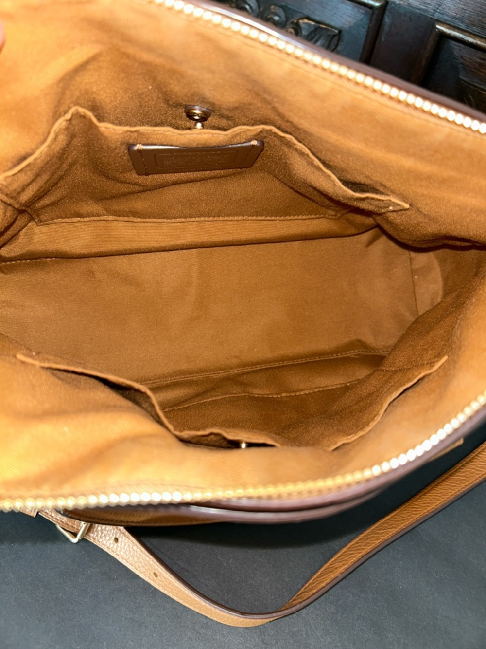 COACH Mia Pebbled Leather Satchel with Gold Hardware and Detachable Strap - Picture 13 of 16